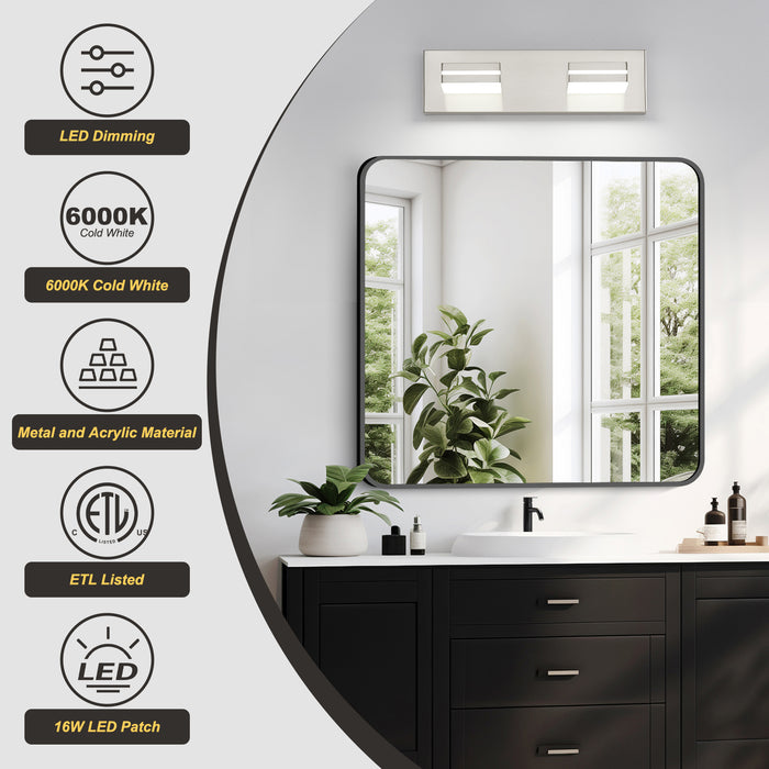 OKELI Lámparas de baño LED Luces de tocador de baño Negras Modernas sobre Espejo Aplique de Pared Giratorio de 360 ​​​​° Iluminación 