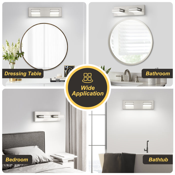 OKELI Lámparas de baño LED Luces de tocador de baño Negras Modernas sobre Espejo Aplique de Pared Giratorio de 360 ​​​​° Iluminación 