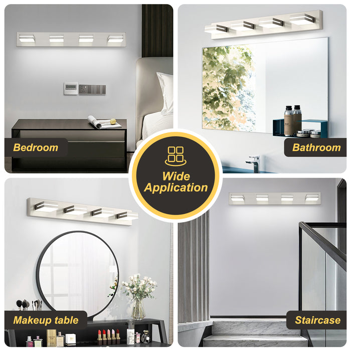 OKELI Lámparas de baño LED Luces de tocador de baño Negras Modernas sobre Espejo Aplique de Pared Giratorio de 360 ​​​​° Iluminación 