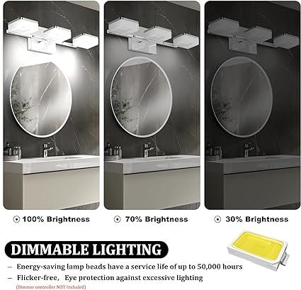 22 in. Vanity Lights, Plated Brass and Matte Black Bathroom Vanity Light,  Modern Vanity Lighting Fixtures