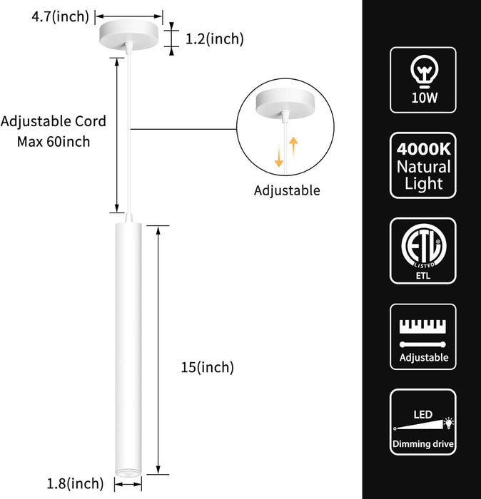 OKELI Modern White LED Minimalist Pendant Lights Ceiling Fixture - okeli lights