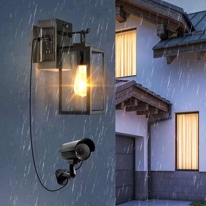 Dusk to Dawn Outdoor Wall Lights Waterproof Anti-Rust with GFCI Outlet