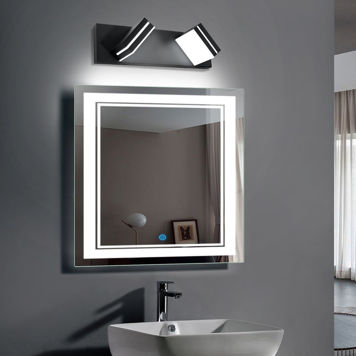 LED Modern Black Bathroom Vanity Lights Over Mirror 360° Rotatable Wall Sconce Lighting