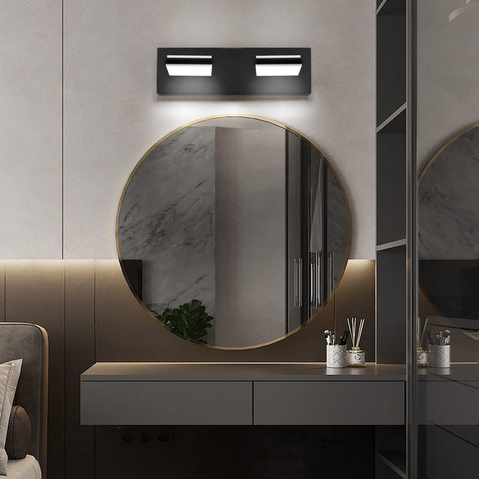 LED Modern Black Bathroom Vanity Lights Over Mirror 360° Rotatable Wall Sconce Lighting.