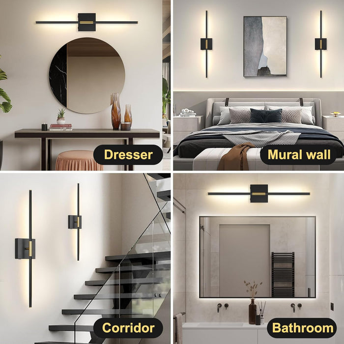 Battery Operated Wall Sconces 2Pack 350° Rotate LED Wireless Rechargeable with Remote Control