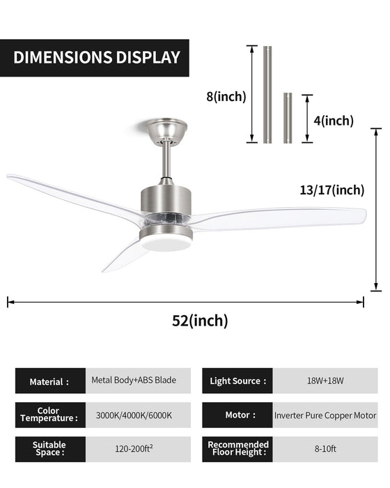 Modern Gold Ceiling Fan with Lights