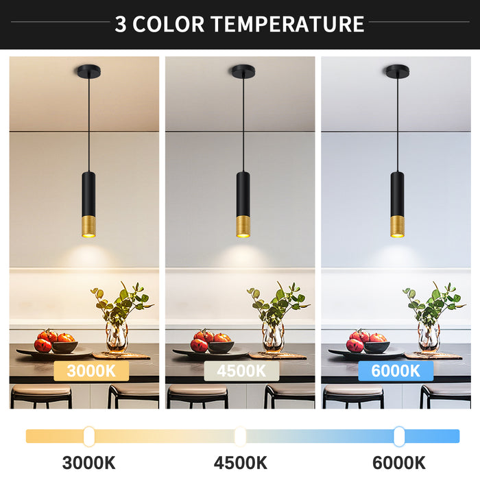 LED Pendant Light Black and Glod Fixtures for Kitchen Island and Bar 3 Color 2700K-6000K ETL