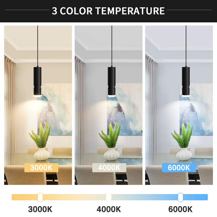 OKELI Pendant Lights 3 Color Unique LED for Kitchen Island Bar 3Pack